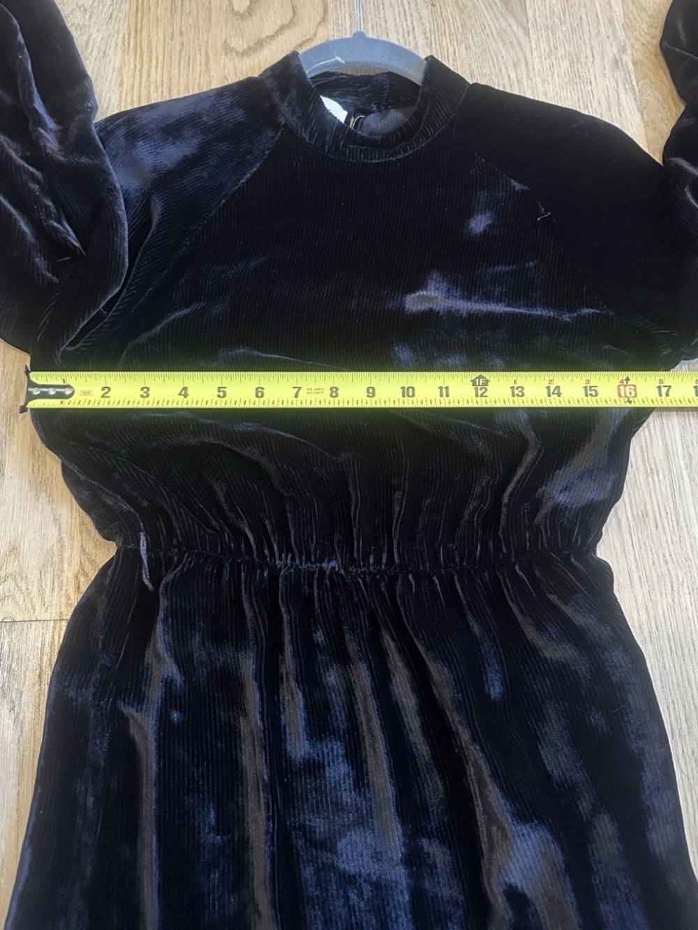 Cloth & Stone Silk Blend Ribbed Velvet Mini Dress Black XS NWOT - Picture 5 of 10